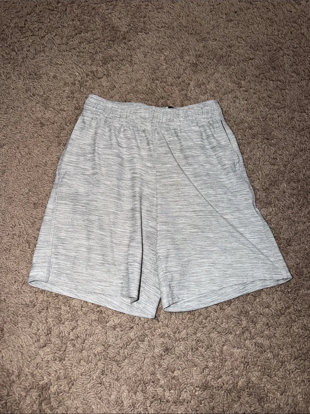 Boys Lightweight Heathered Gray Athletic Shorts